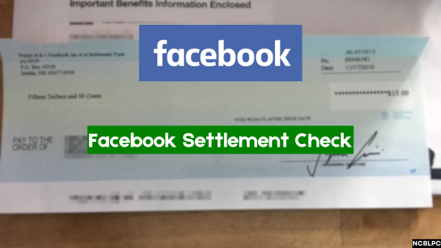 Facebook Settlement Check